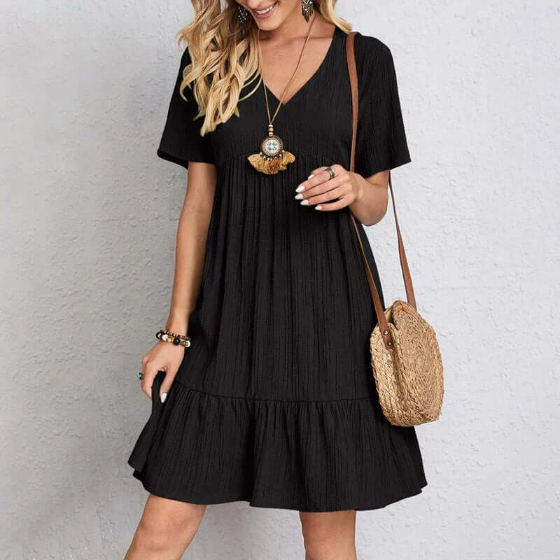 Bohemian V-Neck Mini Dress