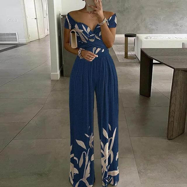 Floral Off-Shoulder Wide-Leg Jumpsuit
