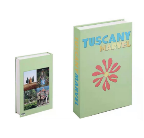 Textured decorative books adding depth to home decor, perfect for modern bookshelf styling.
