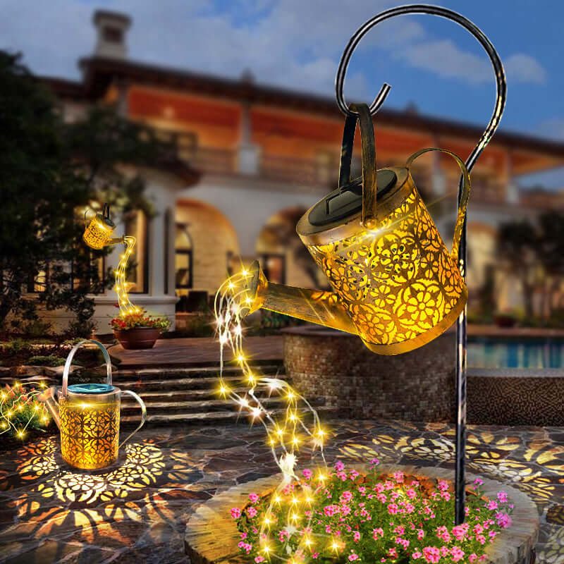 80cm Solar Garden Light Outdoor LED Waterfall Decor