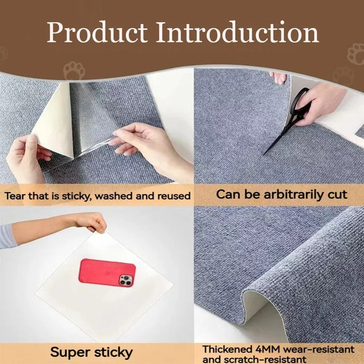 DIY Universal Cat Scratch Guard, durable fabric protector in beige, cut to fit, blends with furniture for stylish pet demarca