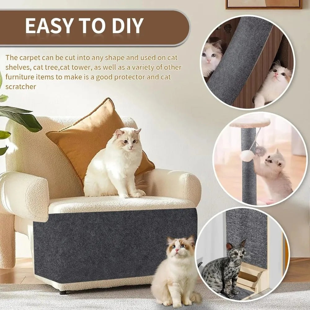 DIY Universal Cat Scratch Guard, durable fabric protector in beige, cut to fit, blends with furniture for stylish pet demarca
