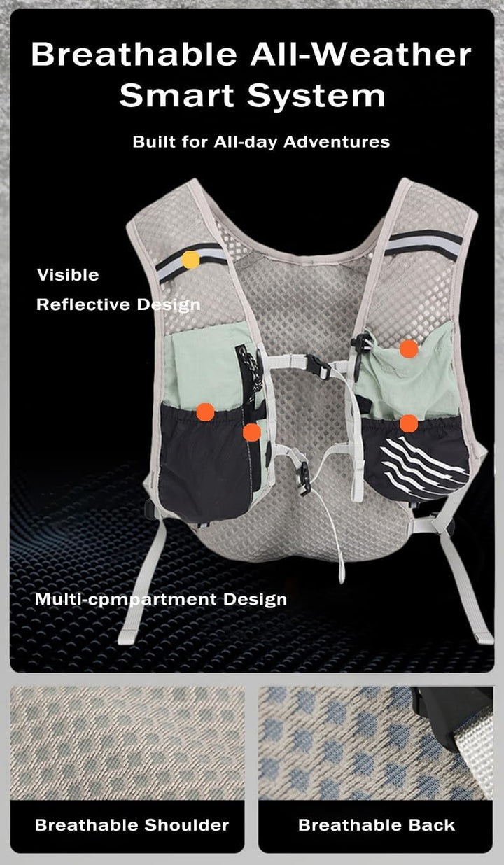 Dravien ultra-light trail running vest, 2L hydration capacity, superior comfort.
