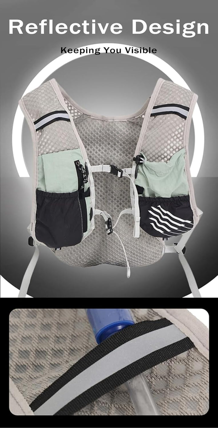 Dravien outdoor vest with 2L bladder, ultra-light hydration for hiking and adventure.