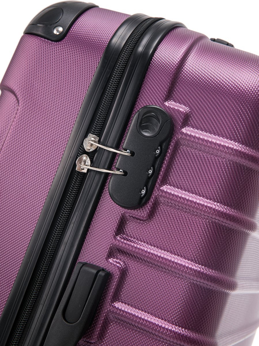 Torino 2-piece hard shell suitcase set; durable travel gear for vacation, business, includes carry-on & checked.