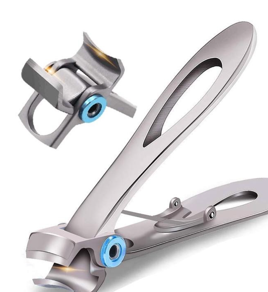 Durable stainless steel nail clipper with ergonomic grip, ultra-sharp blades for men and women, ideal for tough nails.