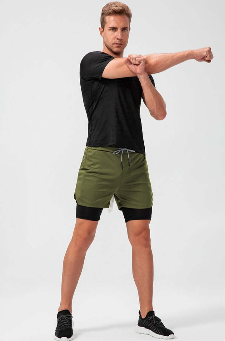 Men's Double-Layer Fitness Shorts