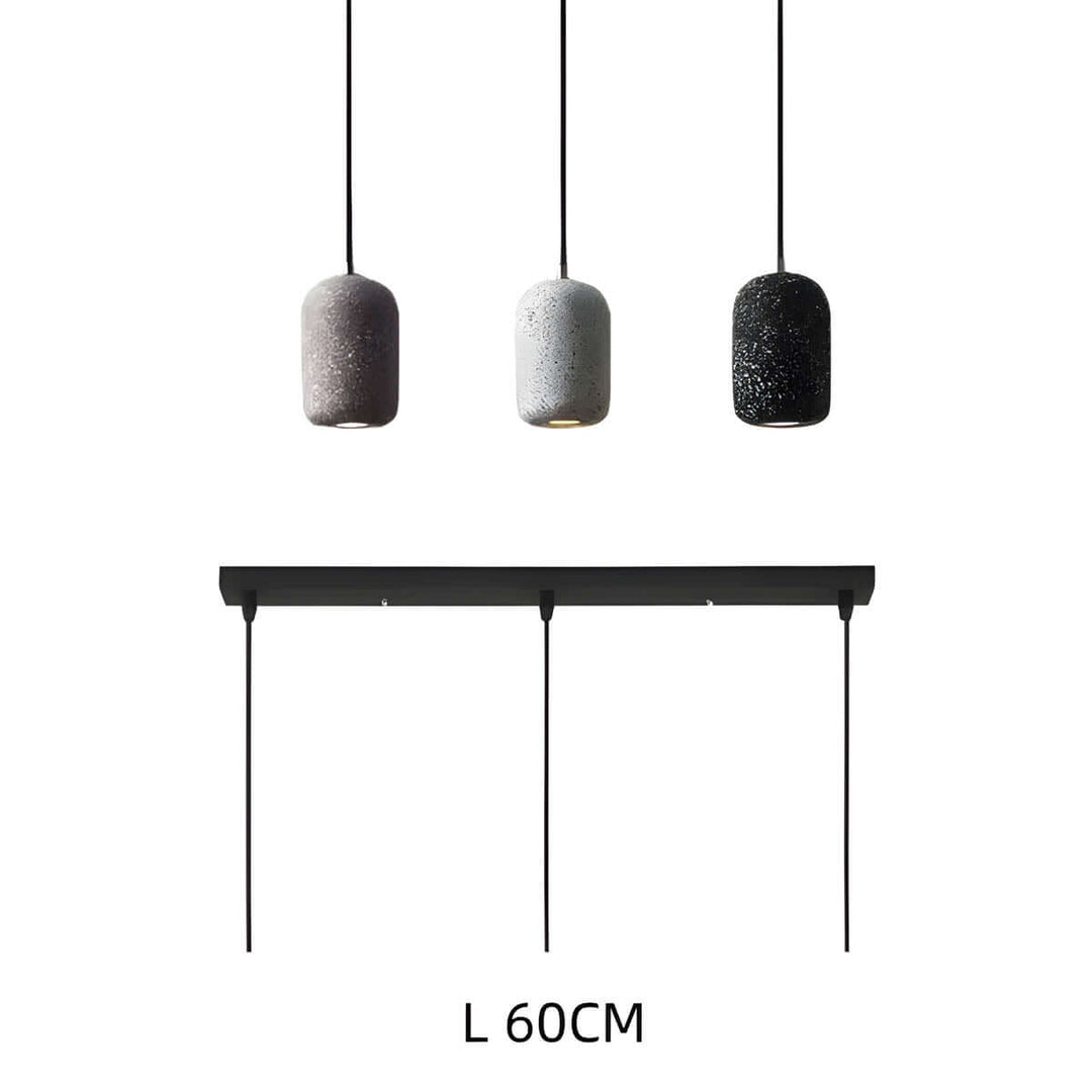 Modern Industrial Pendant Light Fixture, Cement, Glass, Dia 16cm
