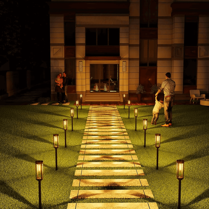 Solar Garden Lantern Outdoor LED Light with Stake