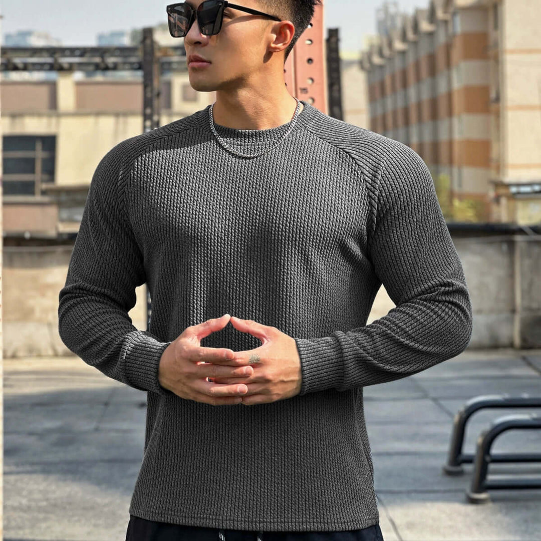 Men's Slim Fit Ribbed Knit Sweater