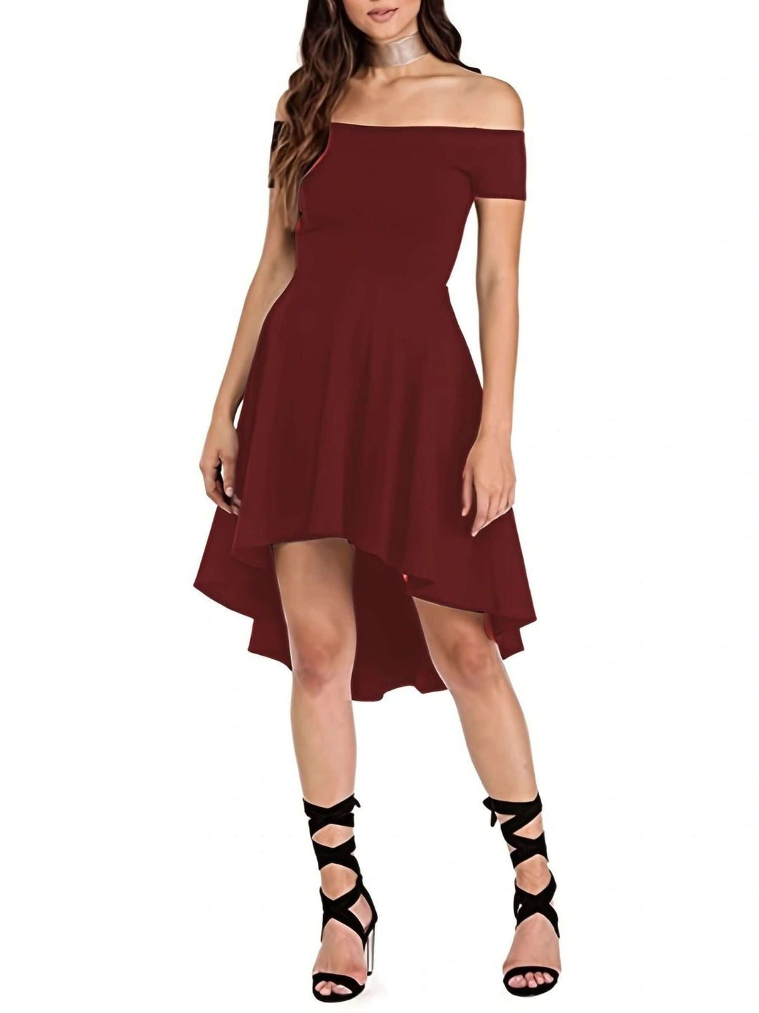 Off-Shoulder High-Low Dress