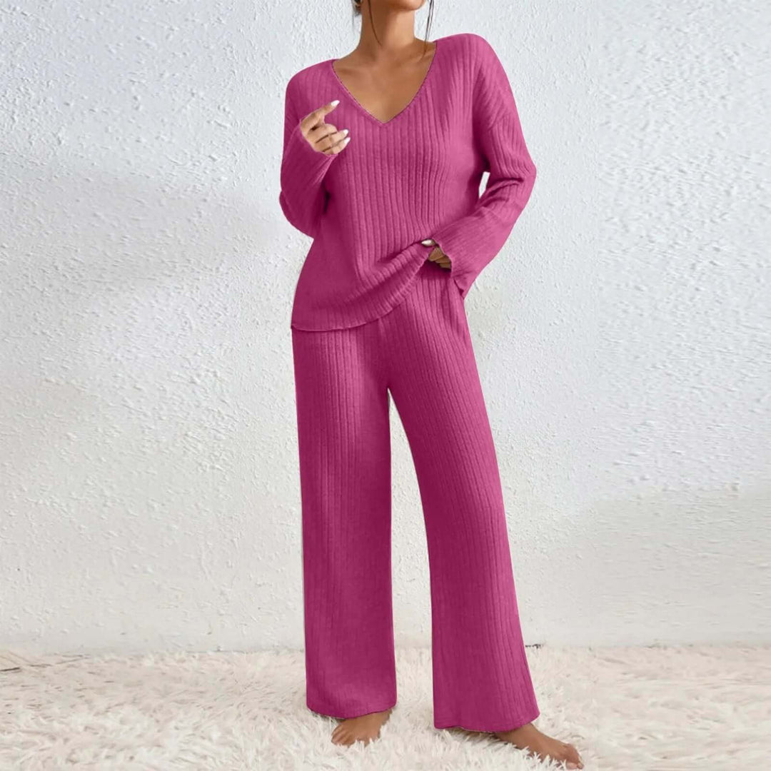 Women's 2-Piece Ribbed Lounge Set