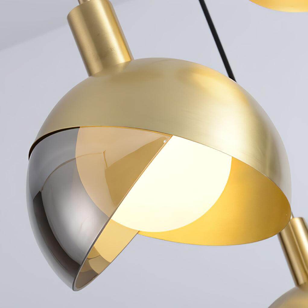 Adjustable Metal Pendant Light with Glass Shade
