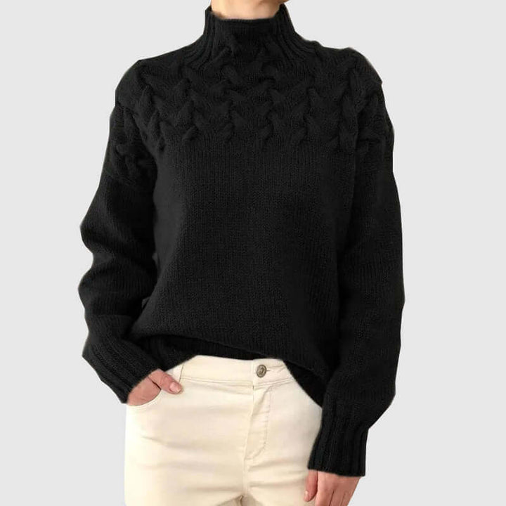 Women's Cable Knit Turtleneck Sweater