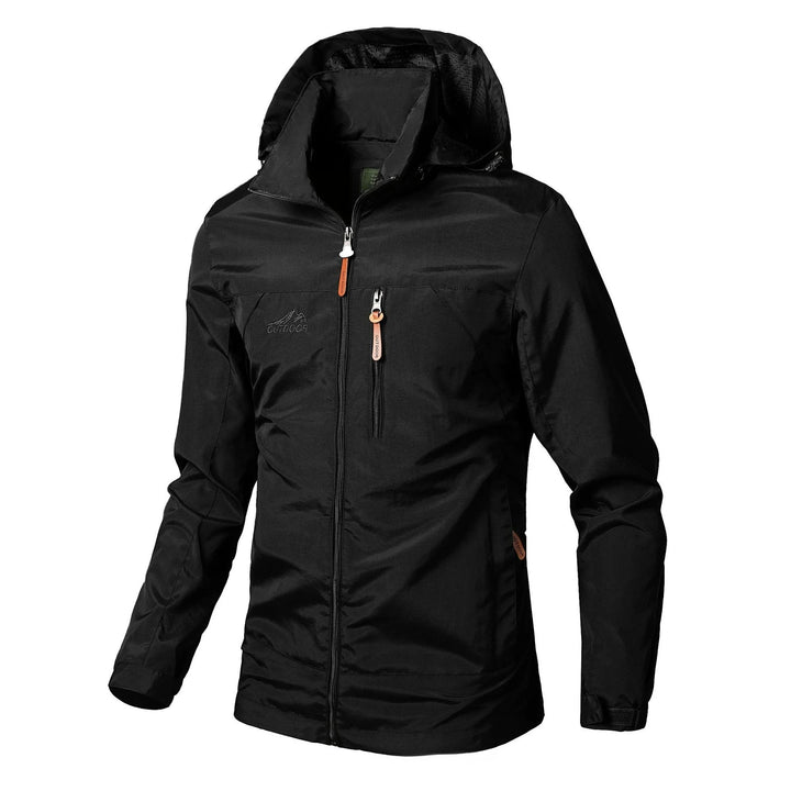 Men's Zip-Up Jacket with Water-Resistant Design and Collar