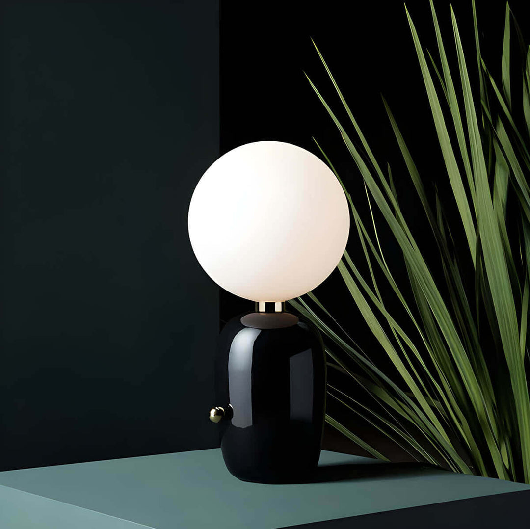 Elegant Metal & Glass Table Lamp with G9 Bulb - Gold, Black, White