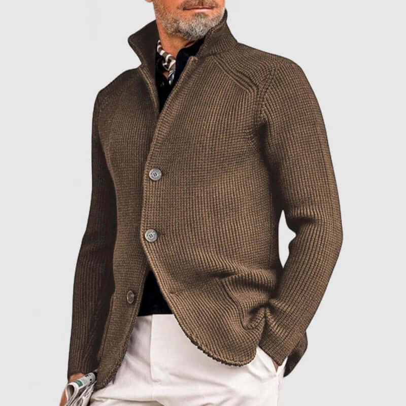 Men's Knitted Cardigan with Pockets