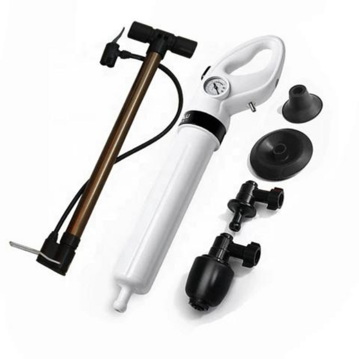 Eco-friendly high-pressure toilet plunger in use; sleek design, user-friendly, clears clogs efficiently. Ideal for home maint
