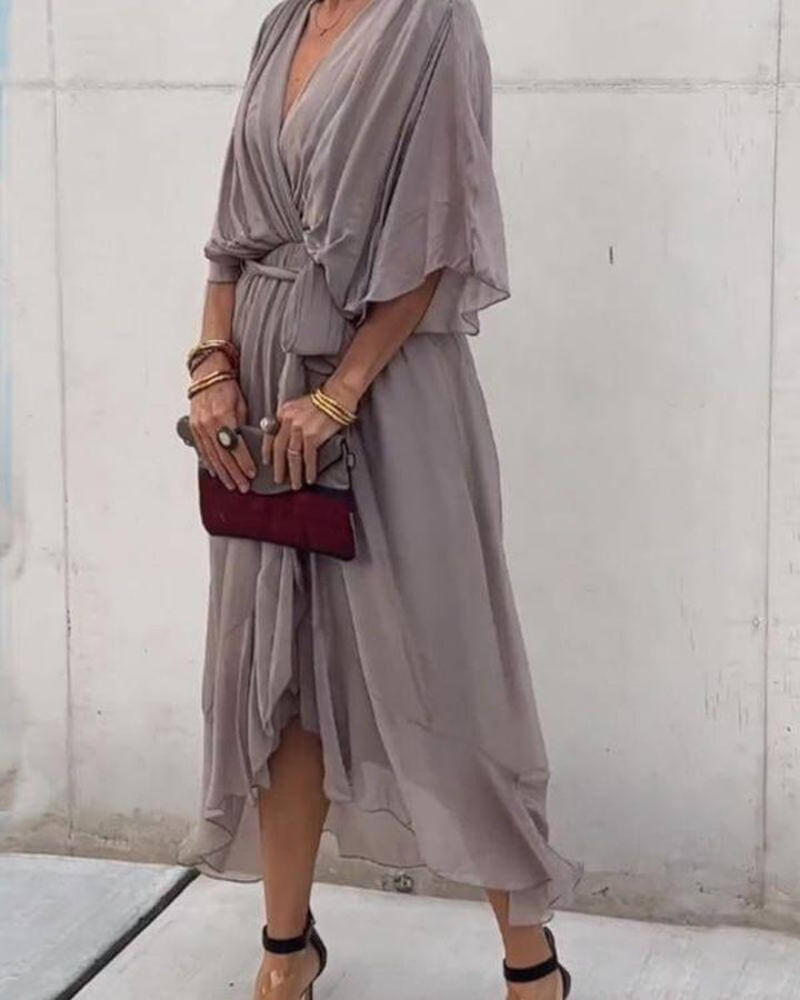 Flowy Crossed Midi Dress