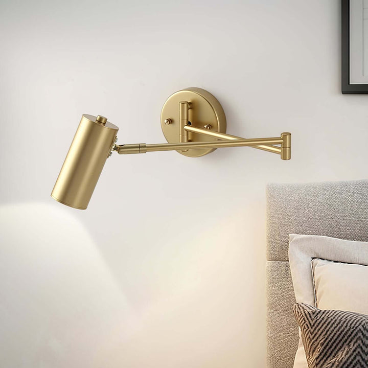 Adjustable Metal Swing Arm Wall Lamp with Integrated LED