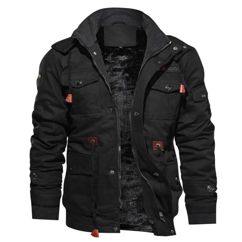 Men's Detachable Hood Weatherproof Winter Coat