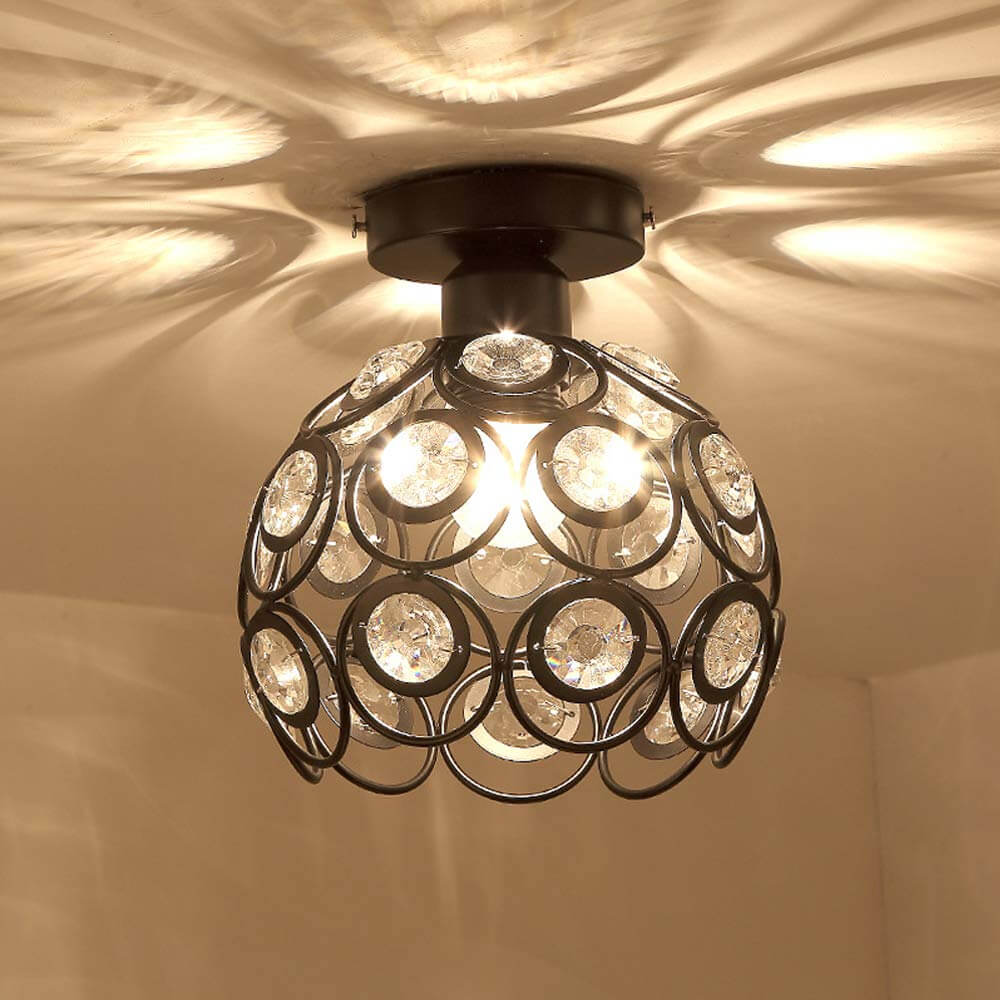 Luxury Gold Crystal Ball Ceiling Light Fixture