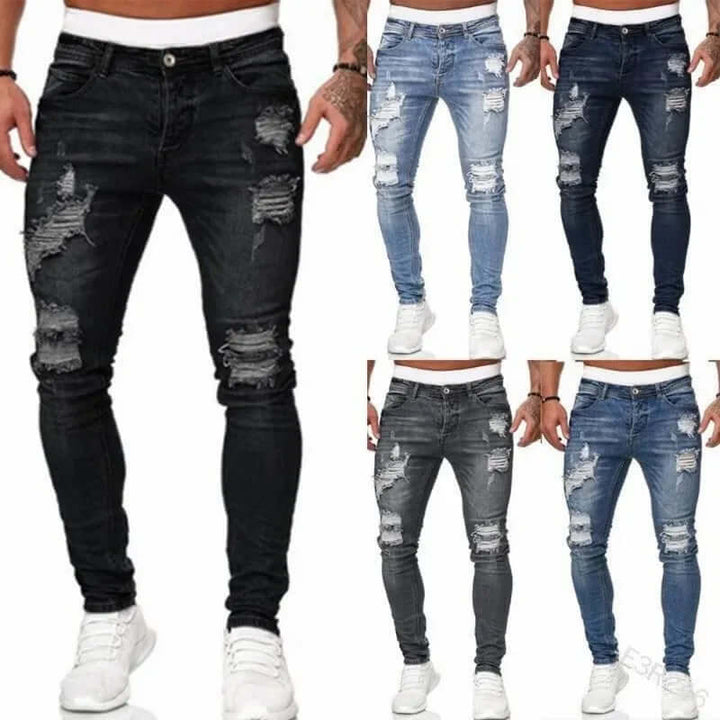 Men's Flocked Skinny Jeans