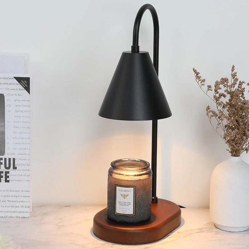 Green electric candle warmer lamp, perfect mood lamp & accent lighting for a relaxing, cozy evening.