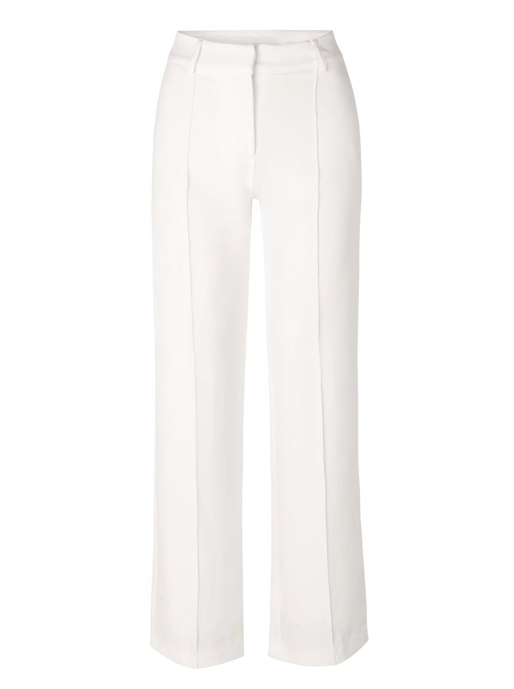 Stylish wide leg trousers in a clean white, perfect for creating an effortless and polished ensemble.