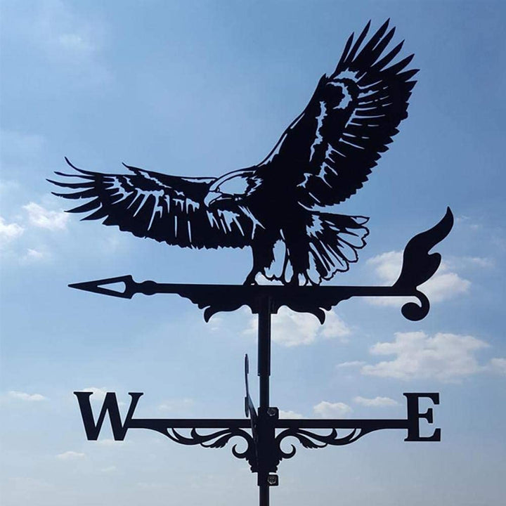 Durable outdoor weather vane with a pirate ship silhouette, a distinctive garden accent.