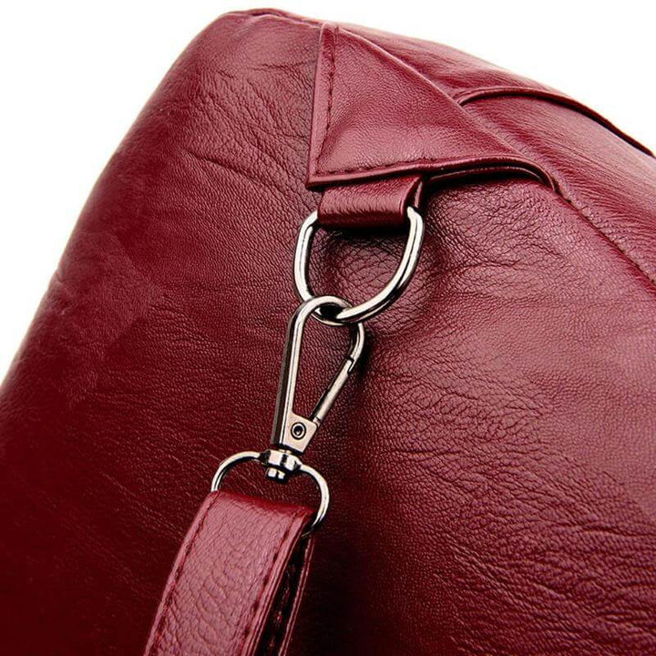 Genuine leather water-resistant women's backpack, stylish, durable & travel-friendly.