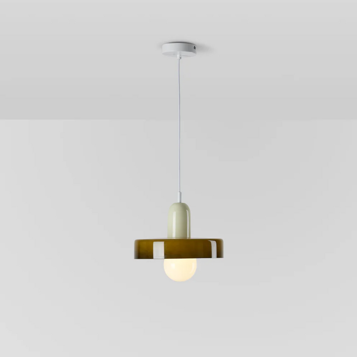 Contemporary glass globe LED lamp, perfect as a modern ceiling light in living areas.