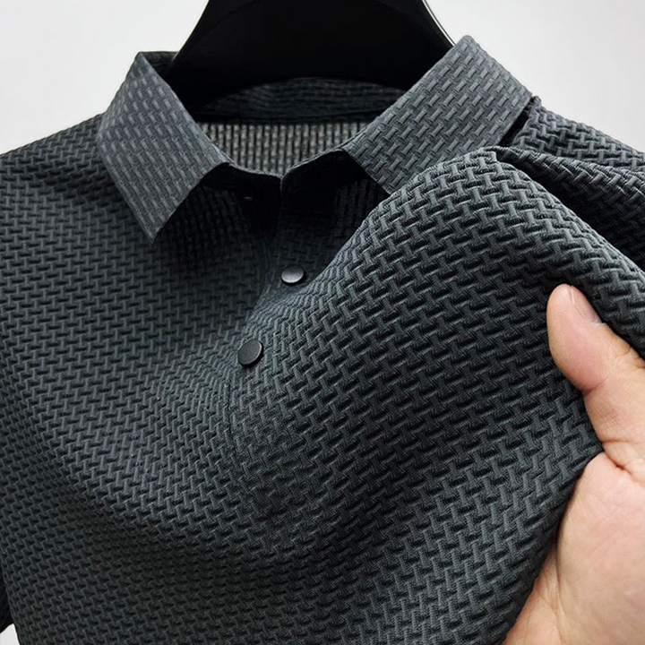 "Elegant men's polo shirt, summer-ready, sleek design in soft, breathable fabric for a stylish, sophisticated look."