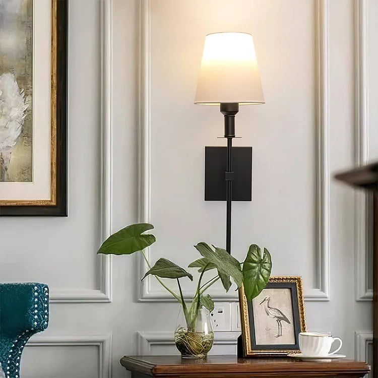 Elegant Rechargeable Wireless Wall Lamp 2 Pack with Remote, Metal and Cloth Finish, Suitable for Indoor and Outdoor Use