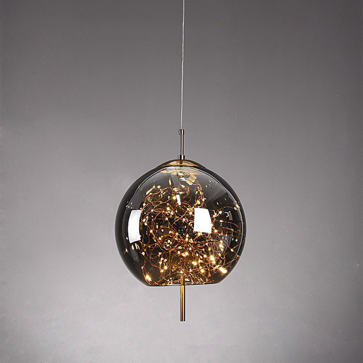 Elegant Scandinavian LED pendant light with sleek glass design; perfect for modern spaces, enhancing ambiance with soft glow.