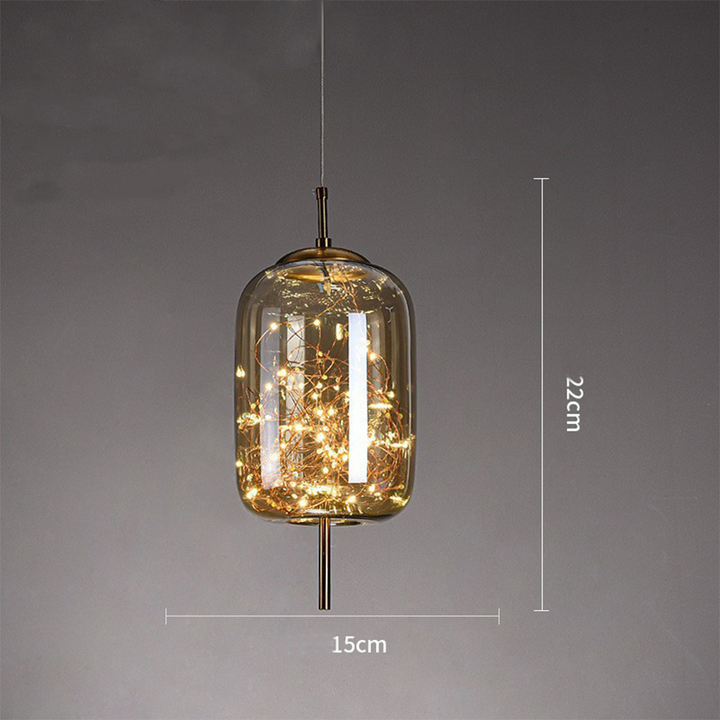 Elegant Scandinavian LED pendant light with sleek glass design; perfect for modern spaces, enhancing ambiance with soft glow.