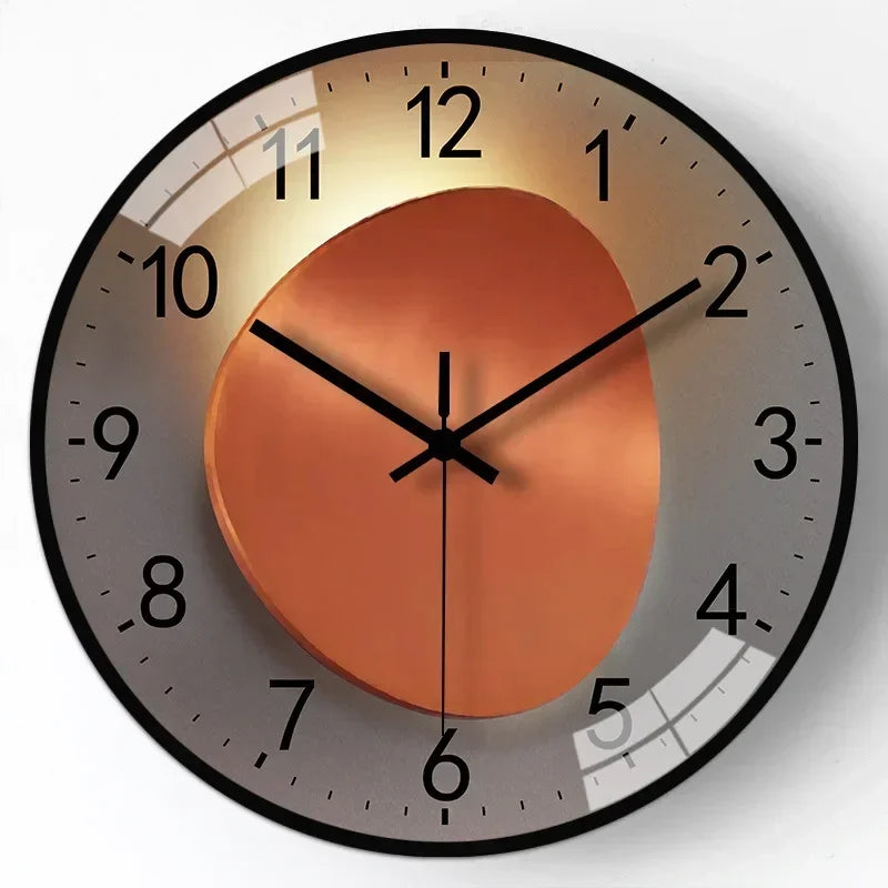 Sophisticated silent wall clock, classic design elevates modern living room or office decor.