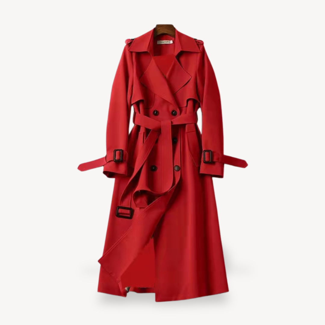 Elegant women's classic cotton trench coat, versatile outerwear perfect for fall and spring fashion.