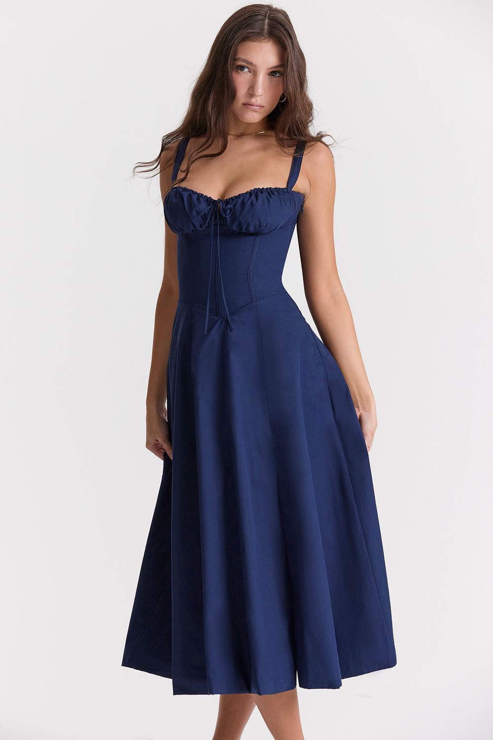 Printed floral bustier dress for women, a chic & elegant choice with its signature waist-shaping feature.
