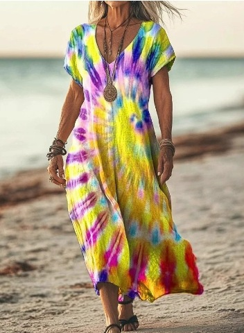 Vibrant floral midi dress for women, an elegant choice for spring and summer events.