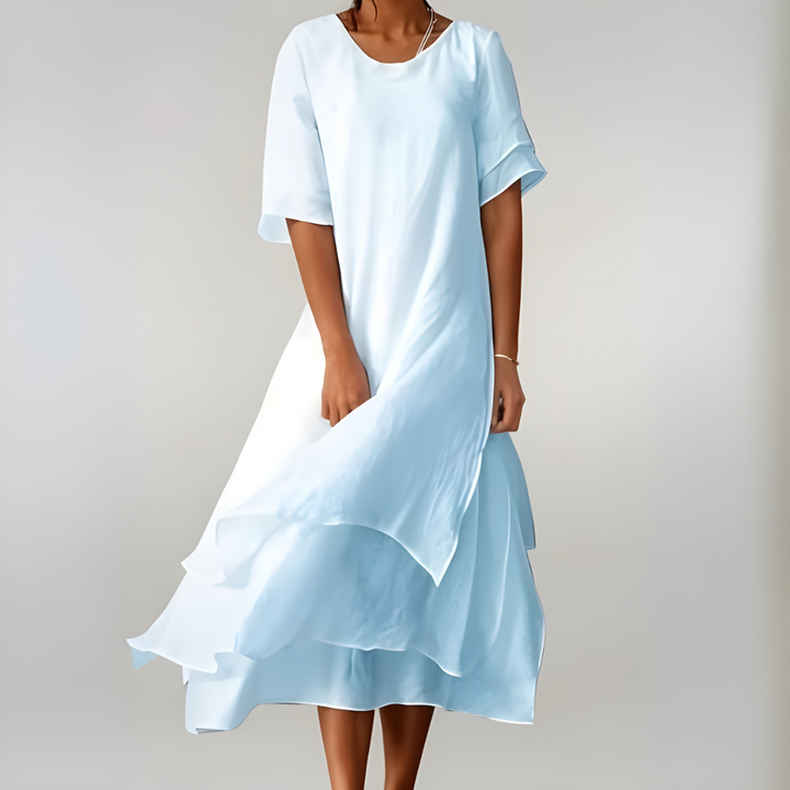 Chic women's lightweight maxi dress, designed for comfortable, effortless summer style & elegant vacation wear.