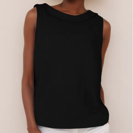 Soft & comfortable women's sleeveless top featuring a stylish roll collar design for everyday wear.