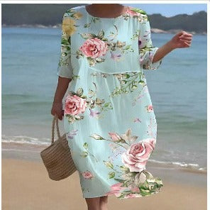 Elegant women's timeless midi dress in a flattering fit, perfect for sophisticated style and versatile occasion wear.