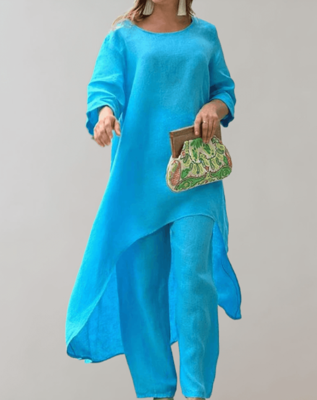Elegant women's tweed blazer and skirt co-ord set, perfect for a sophisticated look.