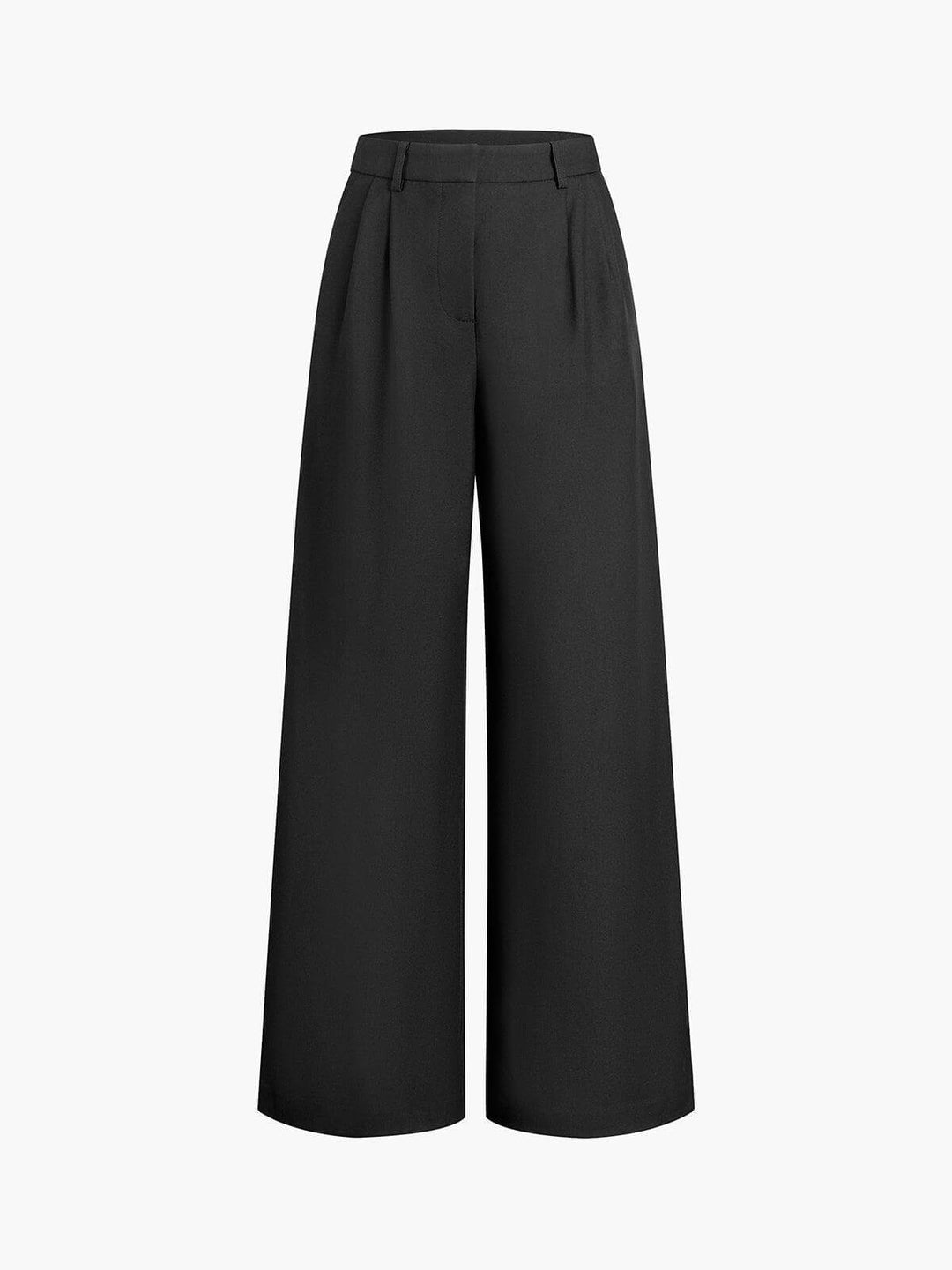 Sophisticated women's pleated wide-leg trousers, versatile for formal or casual fashion.