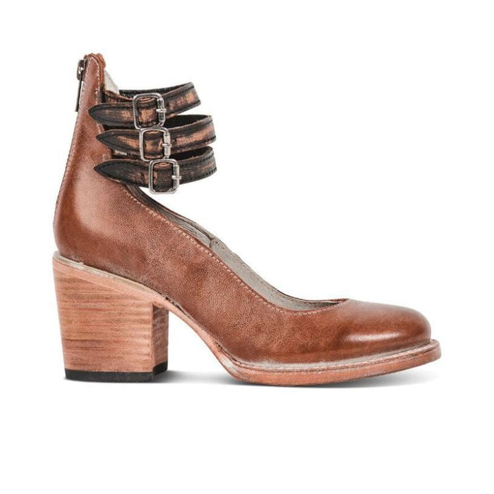 "Elegant women's block heel ankle boots in black, with round toe and back zipper, perfect for chic and comfortable wear."