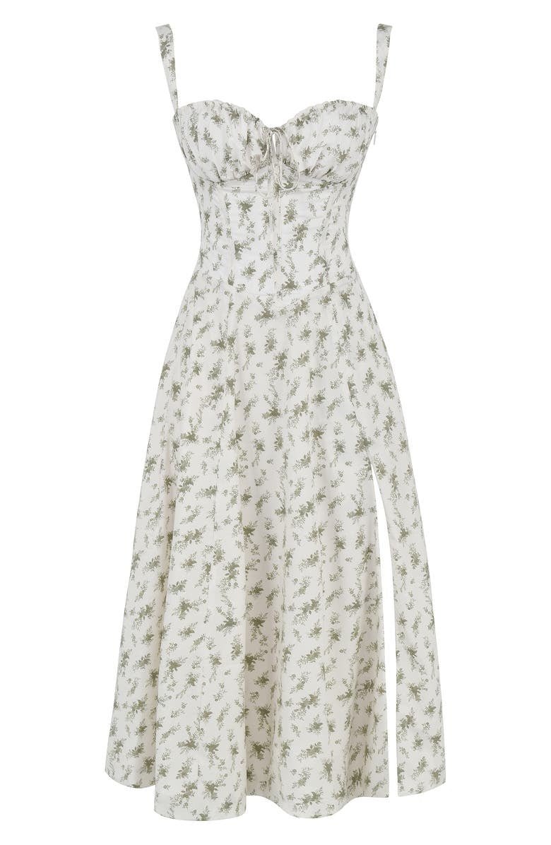 "Elegant women's corset-style waist dress with romantic sweetheart neckline and bow accent, perfect for warm-weather outings.