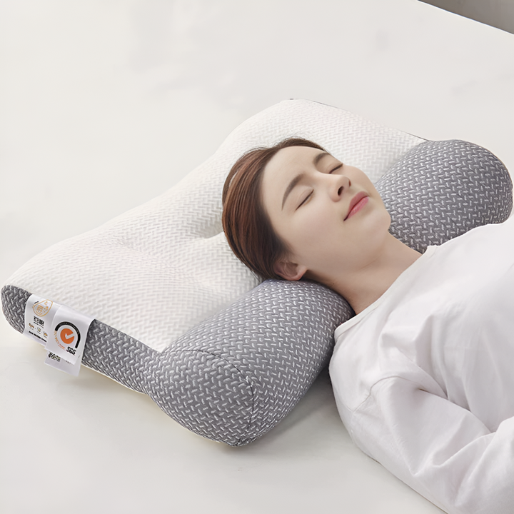 Anti-snore ergonomic cervical pillow with memory foam for optimal neck support, pressure relief & home comfort.