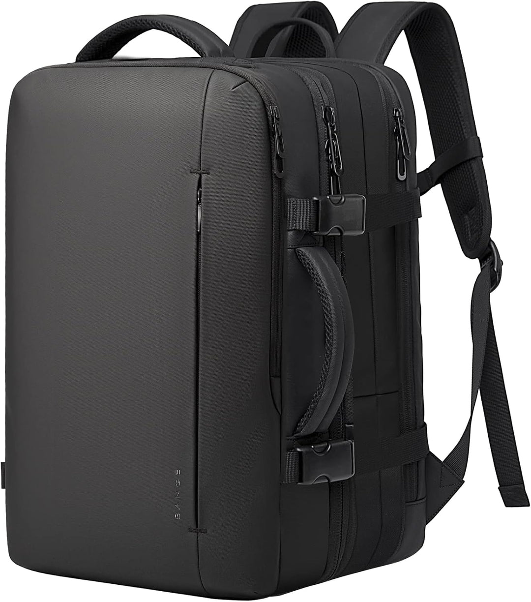 Woman carrying versatile waterproof duffle backpack, ideal for a stylish getaway.