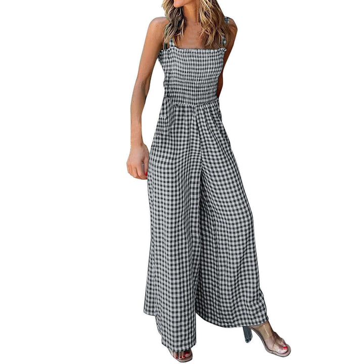 Gingham Smocked Jumpsuit